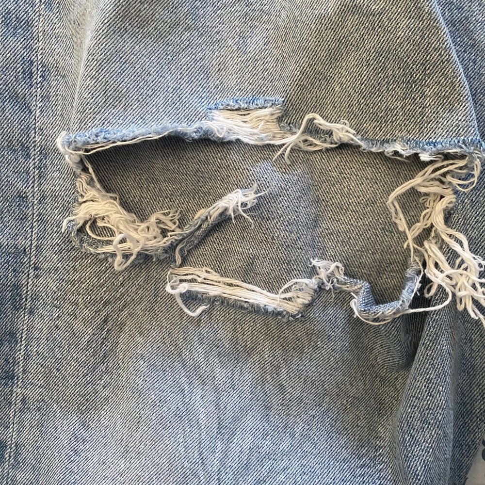 Agolde 90s Crop Distressed Jeans *Echo* Sz 34 - Picture 14 of 14
